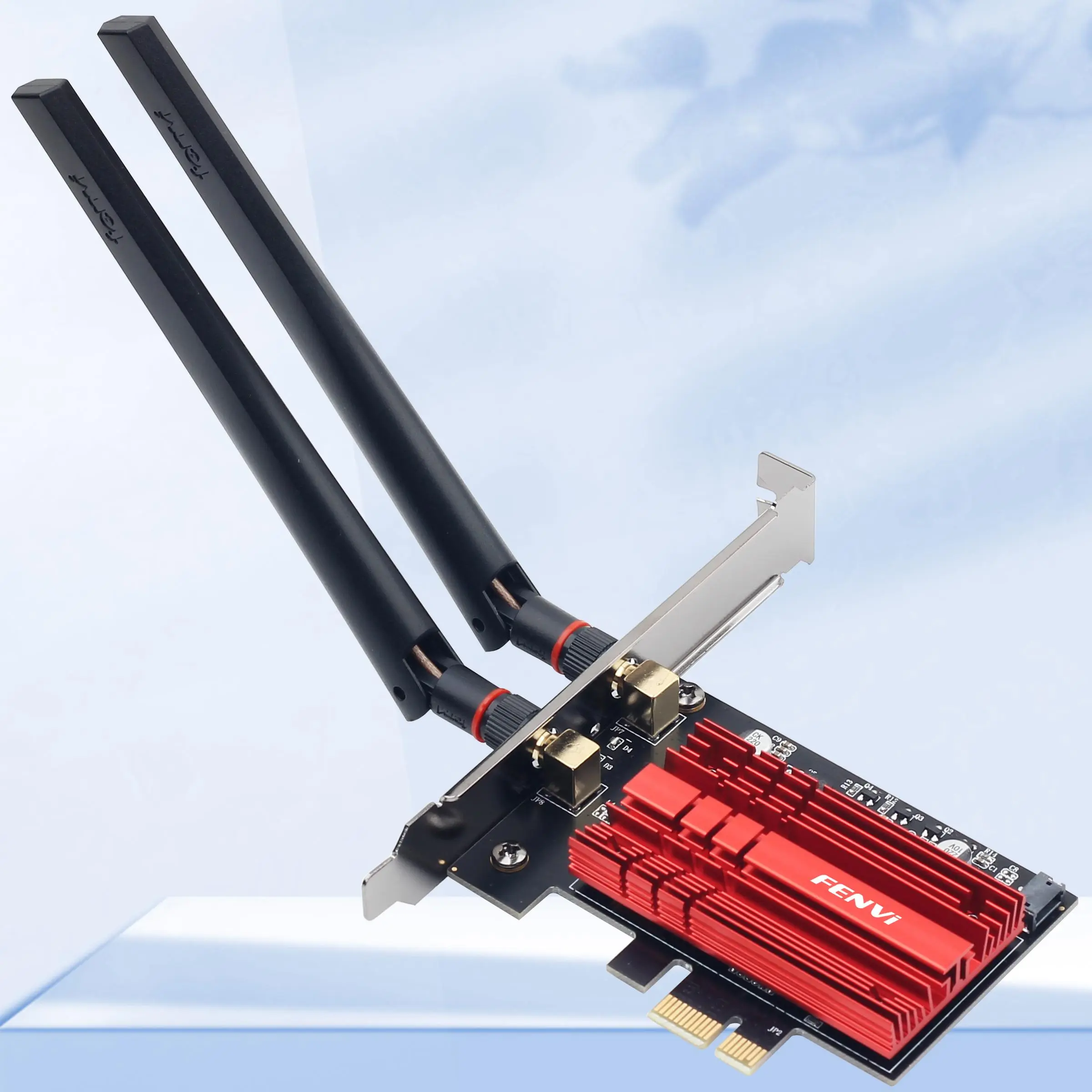 FENVI WiFi 6 Wireless Network Card, PCI-E Wireless Network Card with Dual Antenna, Network Card Compatible with PCI-E X1/X4/X8/X16 Mainboard Slot