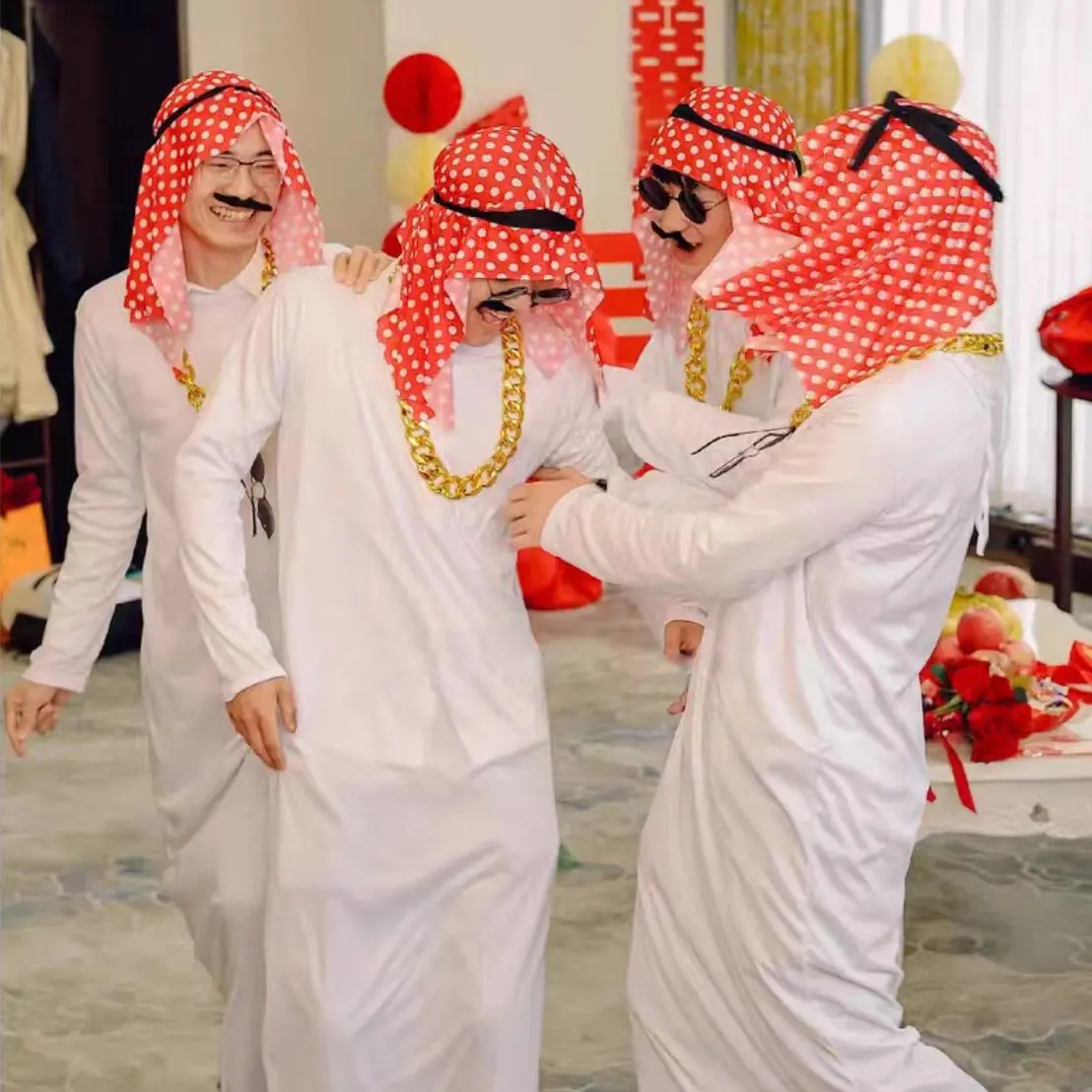 Trang phục Ả Rập Dubai Trung Đông Trang phục Đồ Trang Trí Áo Choàng Bạo Chúa, Vui Nhộn, Thích hợp cho Cosplay, Trang phục Biểu Diễn