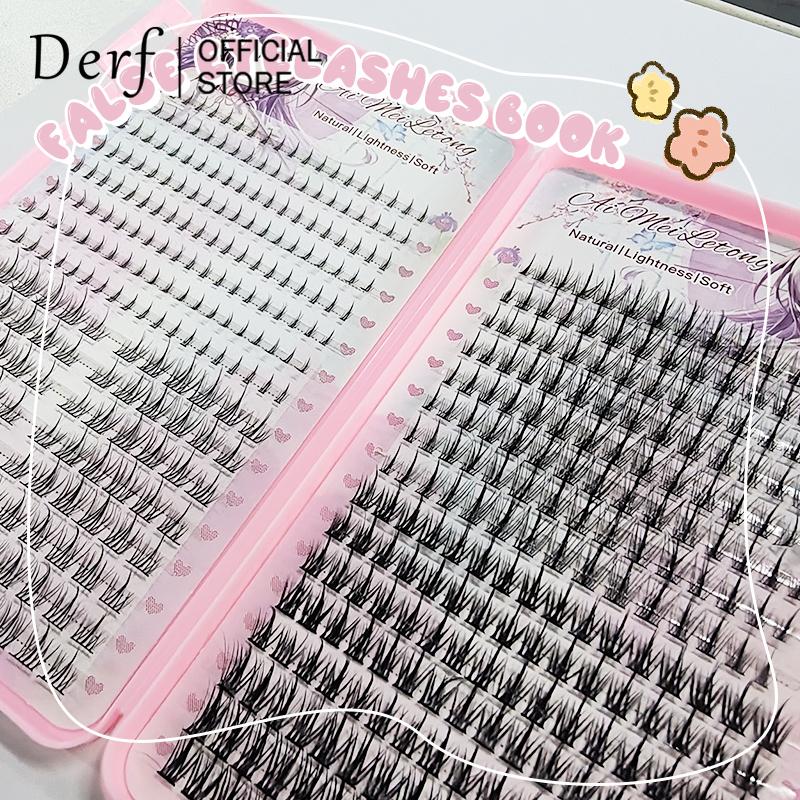 Sách lông mi giả, 360 Cụm, Derf, mi giả lúa mì, Tự Nhiên Và Lông Mi Đẹp, Cong C Mi Cụm, 10-12mm Mi Sợi, Mi Đẹp Dễ Dán, eyelashes,Nữ , Cosmetic , Women, Trang Điểm, Mỹ Phẩm,Món quà miễn phí Keo dán lông mi + nhíp