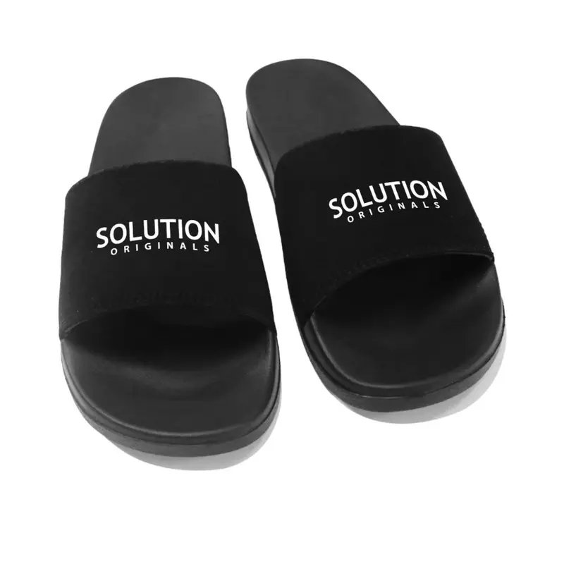 Dép quai nam nữ SOLUTION in chữ nổi bền đẹp, đế cao 2.5cm, quai vải đệm êm, đế chống trơn trượt Luxe T27 6