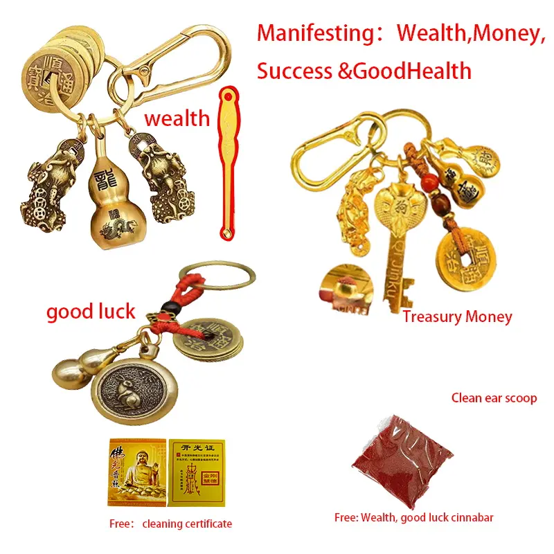 Pixiu Good Luck and Wealth Copper Gourd Twelve Zodiac Open Vault Money  Pendant Cleaned, Blessings Decor Ornaments