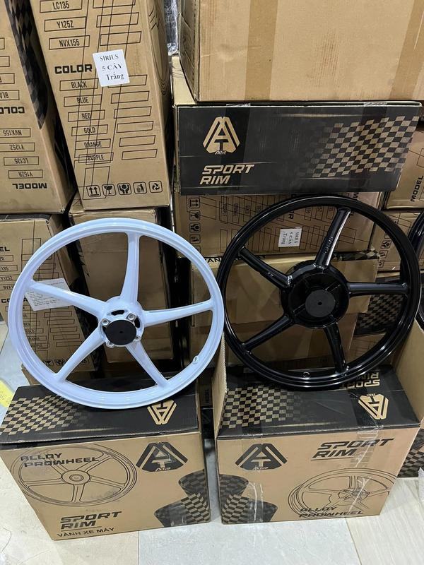 Mâm 5 cây trắng và đen dành cho sirius / ex 2010 (Phụ kiện xe máy )