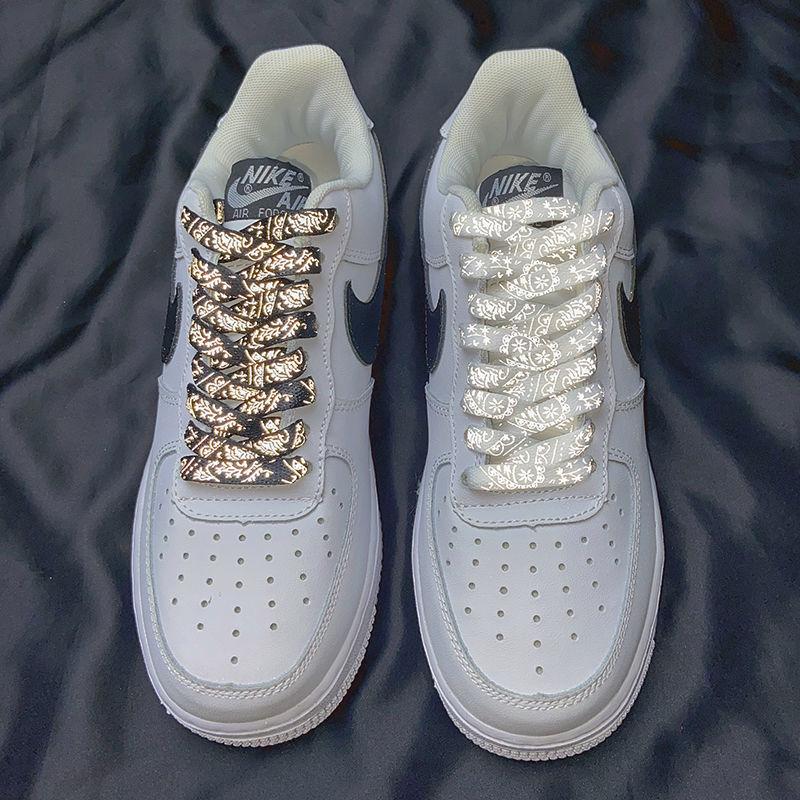 Product Introduction of New Reflective Paisley Shoelace Men's and Women's Accessories AF1 Air Force No. 1 White Shoes Canvas Shoes AJ1 Decoration 1