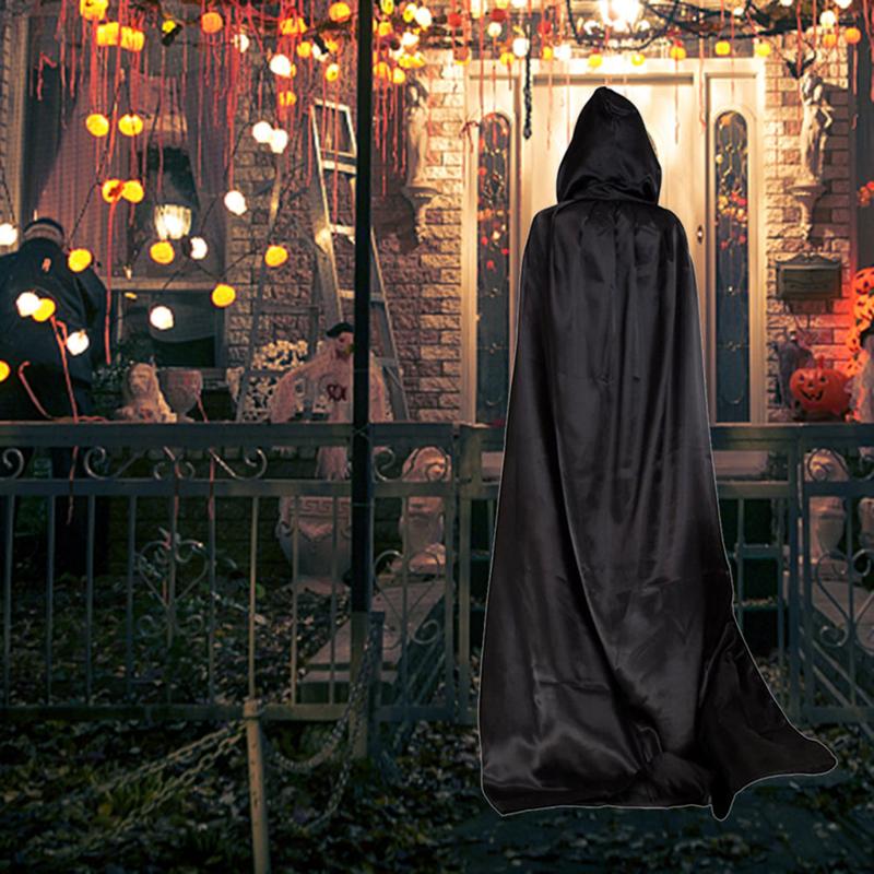 Áo choàng đội đầu Halloween, dài, có mũ trùm đầu, Cosplay, Trang phục ma cà rồng và quỷ dữ, Áo choàng 7