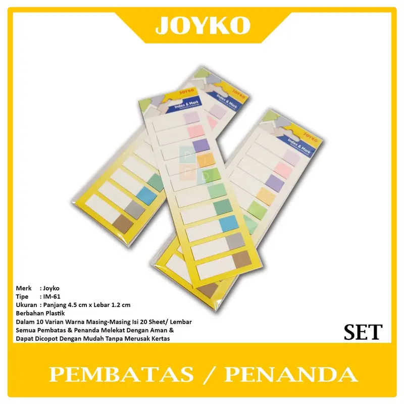 JOYKO Pembatas Plastik Serbaguna Index & Memo IM - 61 Set 0