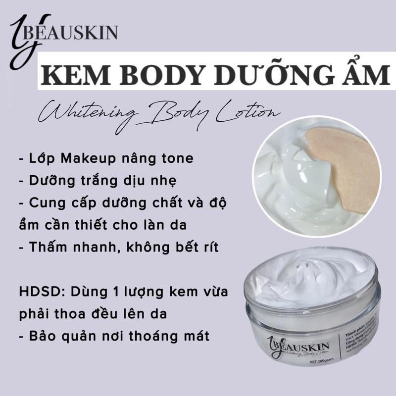 YBEAUSKIN Kem Body Dưỡng Nâng Tone 200gr - chất kem Lotion mỏng nhẹ dễ thoa Dưỡng Da Body