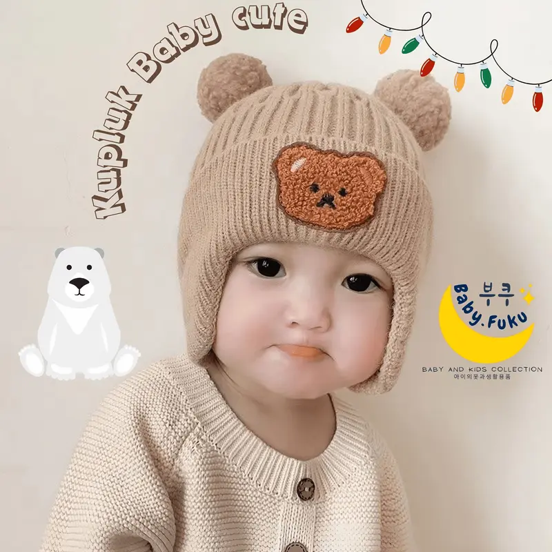 Baby.Fuku Topi Kupluk Anak Topi Bayi Kupluk Bayi Bahan Wol Rajut Banyak Motif Cewek Cowok Perempuan Laki-Laki 0
