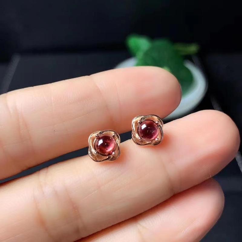 Product Introduction of Imitation Natural Garnet Open Ring Earrings Women's Fashion Versatile Ring Earrings Accessories Birthday Party Gifts toi  et  moi  ring 2