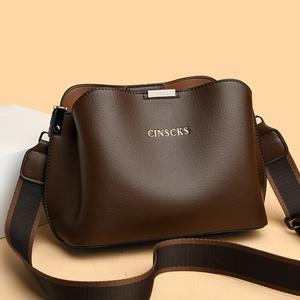 Fashionable and Elegant Single Shoulder Bag Crossbody Bag for Women, Made of High-Quality Leather, Multi-Layered Compartments Can Accommodate Various Daily Items, Suitable for Work, Shopping, and Everyday Use