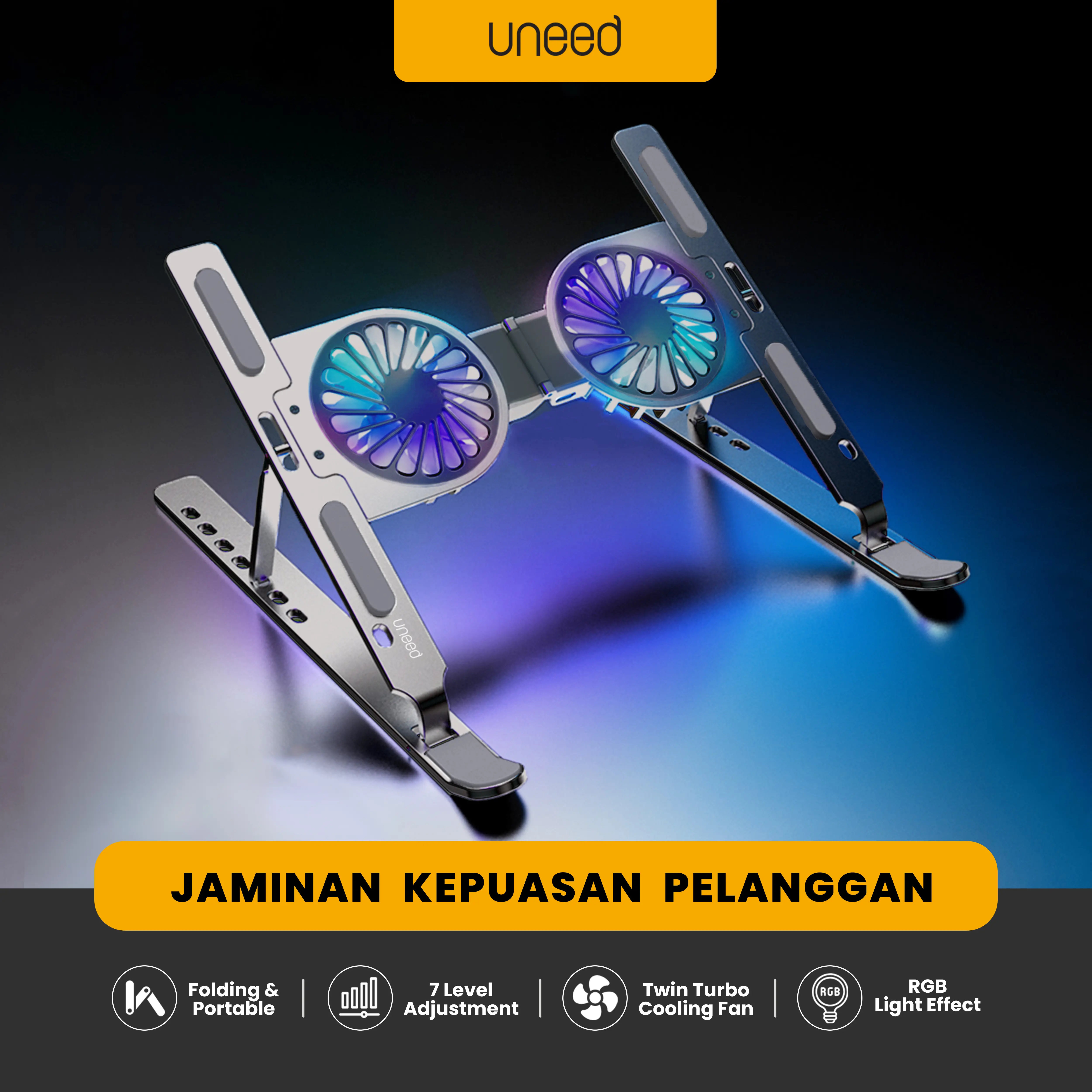 UNEED Laptop Stand Holder with Cooling Fan Aluminium Alloy  - ULS902 Computer