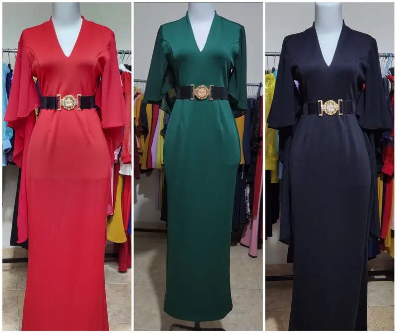 LooWear Bodycon Long Dress Butik Wanita Kondangan Casual Formal Vintage Premium Bangkok Terbaru Scuba Lembut Nyaman Panjang Simple 4