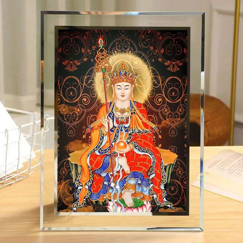 Product Introduction of Please Give a Blessing to Dizang Bodhisattva Crystal Glass Photo Frame Decoration Dormitory Office Family Good-looking Decoration Table 5