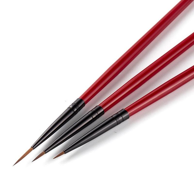 Product Introduction of 3Pcs/Set 5/7/11mm Nail Art Line Brush UV Painting Drawing Flowder Detailing Thin Liner Sripe Grid Pen DIY Manicure Tools 23