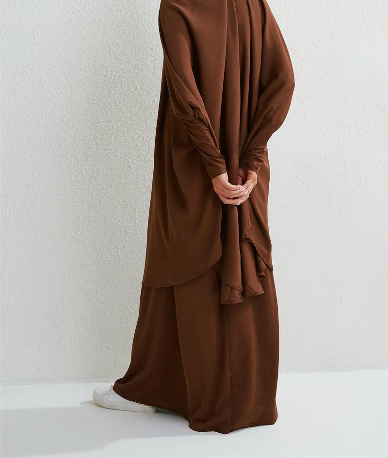 Product Introduction of Two-Piece High-Quality Large Size Clothing, Women's Clothing, Clothing Apparel, Solid Color Long Sleeve Skirt Long Robe 14