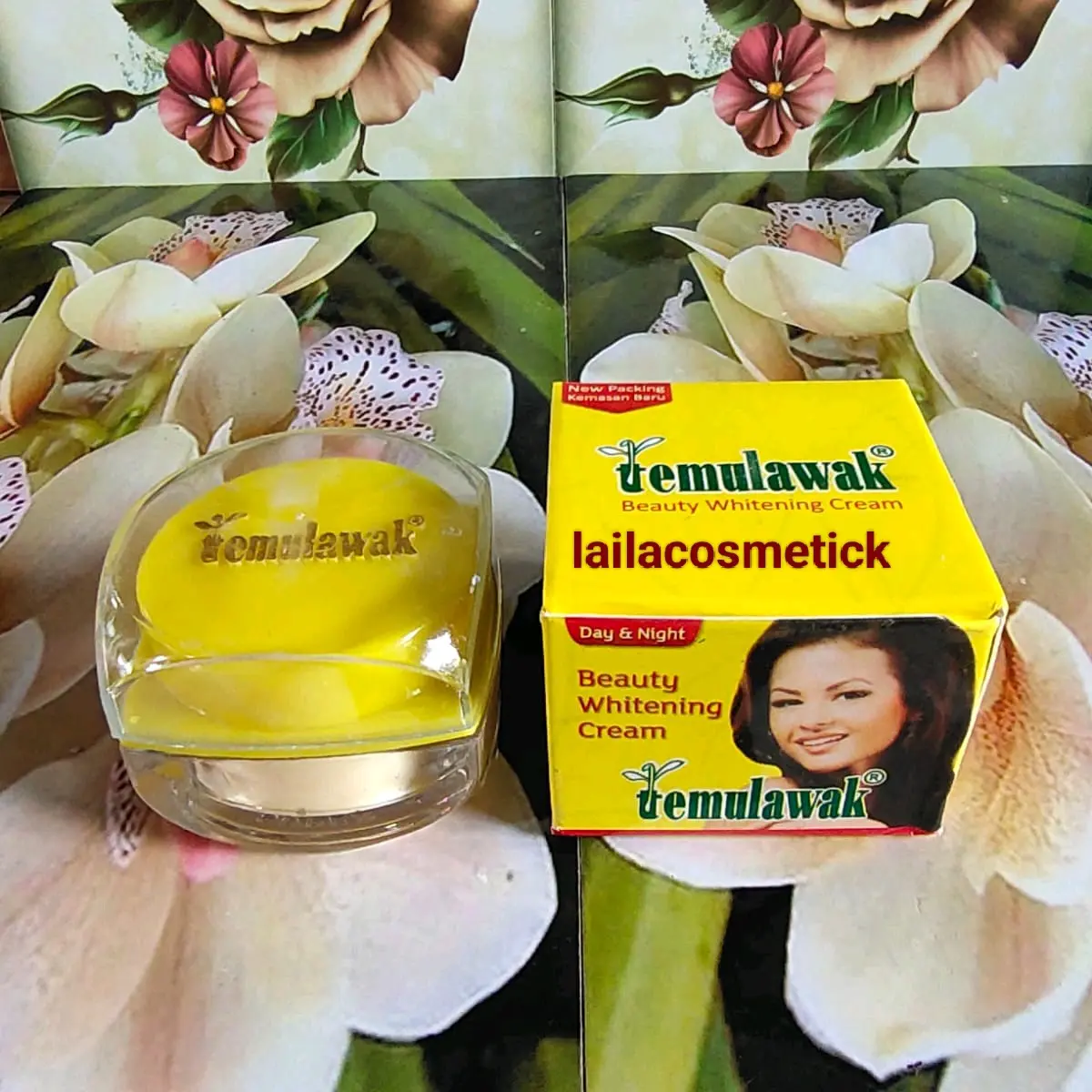 Temulawak beauty whitening cream pot kaca