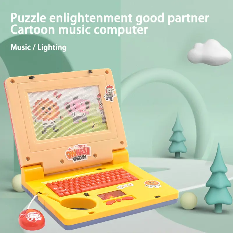 Mainan Laptop Anak Alat Bantu Belajar Learning Machine Notebook Laptop Mainan Edukasi Anak Laptop Mainan Mini/ Laptop Edukasi Anak Variasi Musik Inggris Kartun Bergerak Plastik Led Toy 4