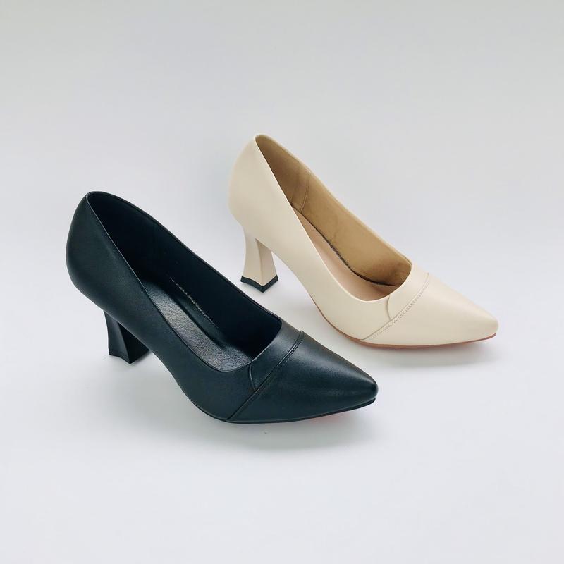 Giày Công Sở Kẻ Ngang Gót  5p và 7p Cao Su Nữ Shoes Hoa 4