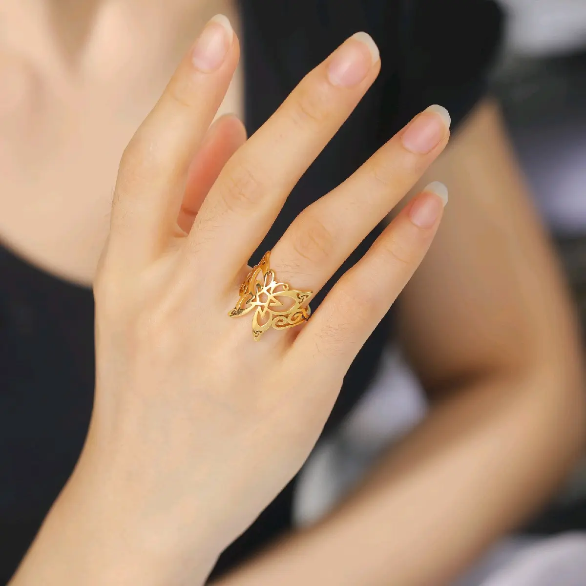 [COD] Cincin titanium kupu bintang anti karat & anti hitam