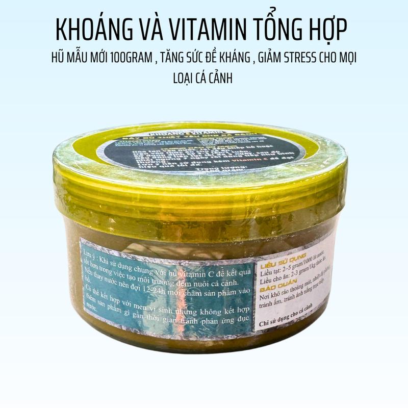 Khoáng và Vitamin Super Protect hộp 100gram - tổng hợp cần thiết đầy đủ tốt nhất cho cá cảnh cá Koi cá vàng cá chép phi tần cá cầu vồng cá rồng . c
