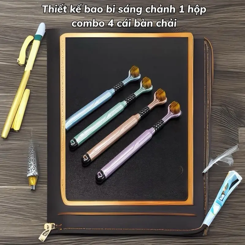 Hộp 4 Chiếc Bàn Chải Đánh Răng Đa Chiều Chải 3 Mặt, Lông Mềm Đánh Bay Mọi M� 5