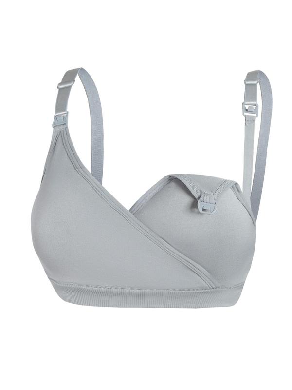 Women's Solid Color Wireless Push Up Anti-Sagging Bra, Comfortable Breathable Nursing Bra for Breastfeeding, Adjustable Strap Design Clip Down Maternity Bra, Maternity Lingerie for All Seasons 4