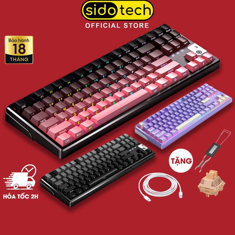 Bàn phím cơ máy tính gaming SIDOTECH YINDIAO Y87 có hotswap thiết kế layout 87 phím led RGB cho laptop pc văn phòng