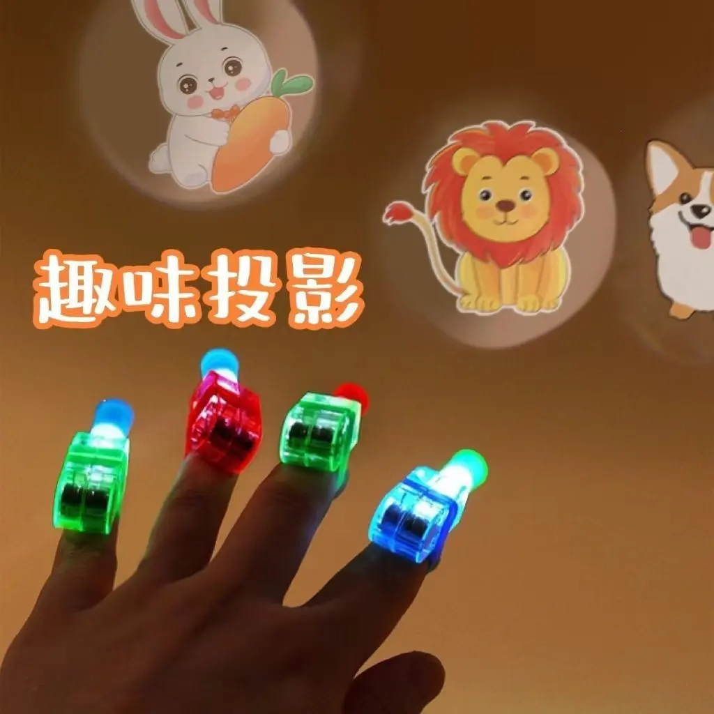 Projection Finger Light Cartoon Projection Light Finger Projection Light Multiple Patterns Glowing Cartoon Ring Fun Design