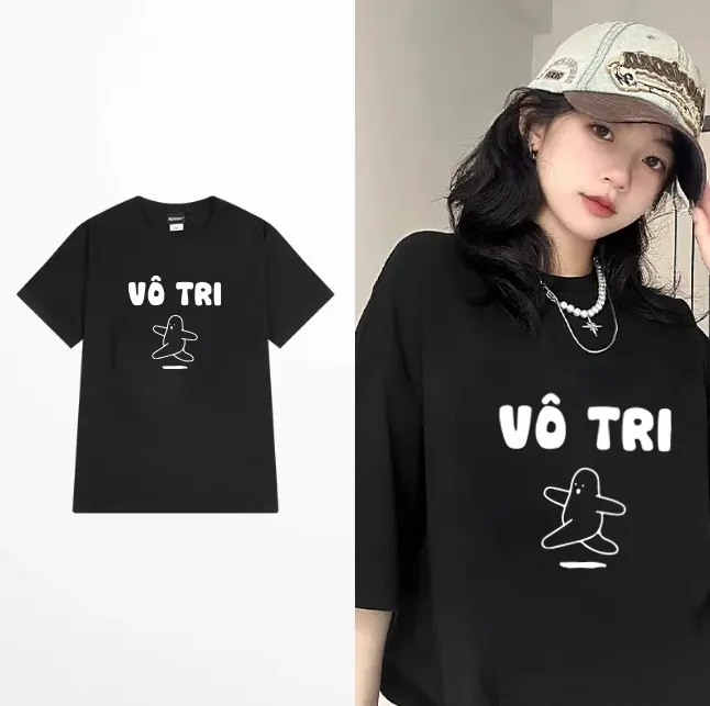 Áo Thun Unisex Nam Nữ in chữ Vô Tri chất vải 100% cotton thun co giản 4 chiều thoáng mát Top Women