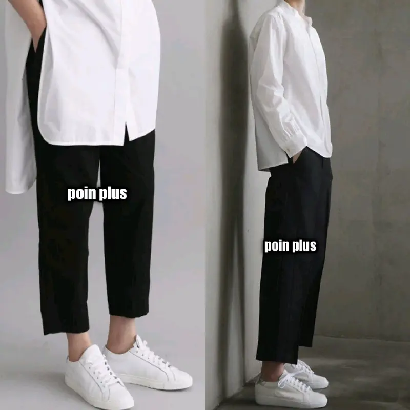celana bahan sirwal poinplus | celana sirwal | celana bahan sirwal pria muda tebal  hitam  formal  lembut  basic  nyaman Kerja Kantor 0