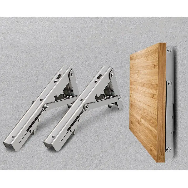 [INOX- 2 CÁI] Bản lề gấp gọn thông minh-giá đỡ treo tường chịu lực cao 7