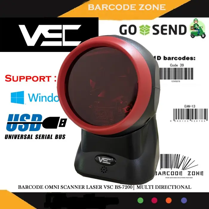 BARCODE SCANNER OMNI LASER VSC BS-7200 - USB - MULTIDIRECTION TERMURAH Blue 0
