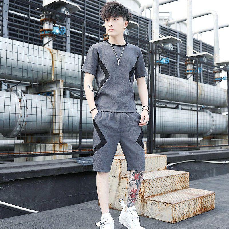 Product Introduction of Bộ Đồ Thể Thao Nam, ngắn Tay, Thường Ngày, Hàng Mới Về Mùa Hè, Quần Đùi Thời Trang Dáng Rộng Trẻ Trung, Bộ Hai Mảnh, Hợp Xu hướng, Có Sẵn Độc Lập Hoặc Bộ 1