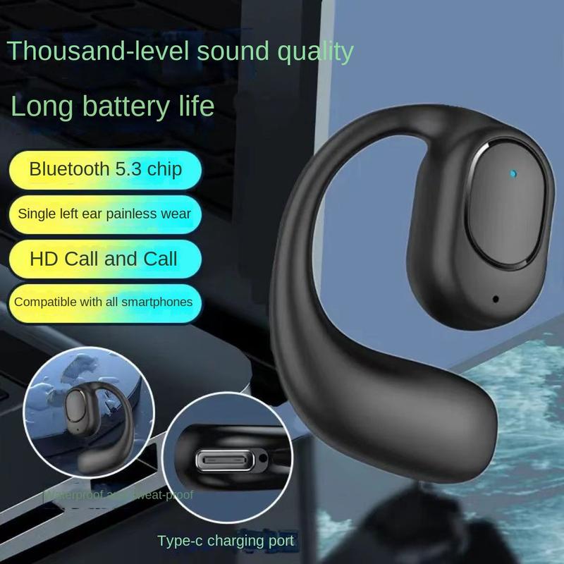 Tai Nghe Bluetooth, Không Dây, Không Trong Tai, Gắn Tai, Chất Lượng Âm Thanh Cao, Thời Lượng Pin Dài, Thích Hợp Cho Thể Thao, Chức Năng Khử Tiếng Ồn, Áp Dụng Cho Điện Thoại Apple Và Android Nhét Tai Nghe Nhạc Earphone 1