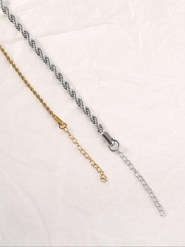 Stainless Steel Twist Design Bracelet, Fashionable Jewelry for Couple, Trendy All-match & Exquisite Jewelry for Birthday Gift, Valentine's Day, Gift 6
