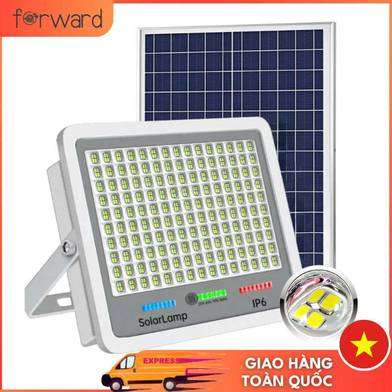 Đèn sân vườn năng lượng mặt trời với điều khiển từ xa 3500W Đèn đường năng lượng mặt trời siêu sáng IP67 không thấm nước