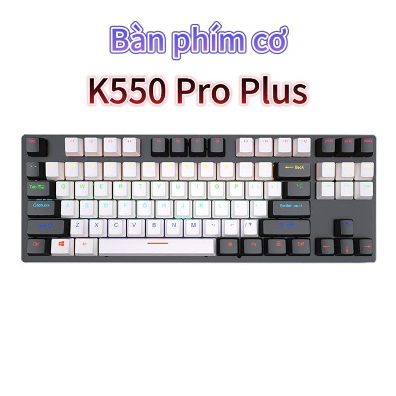 Bàn phím cơ Gaming K550 Pro Plus Red Switch 87 phím - Bảo hành 12 tháng