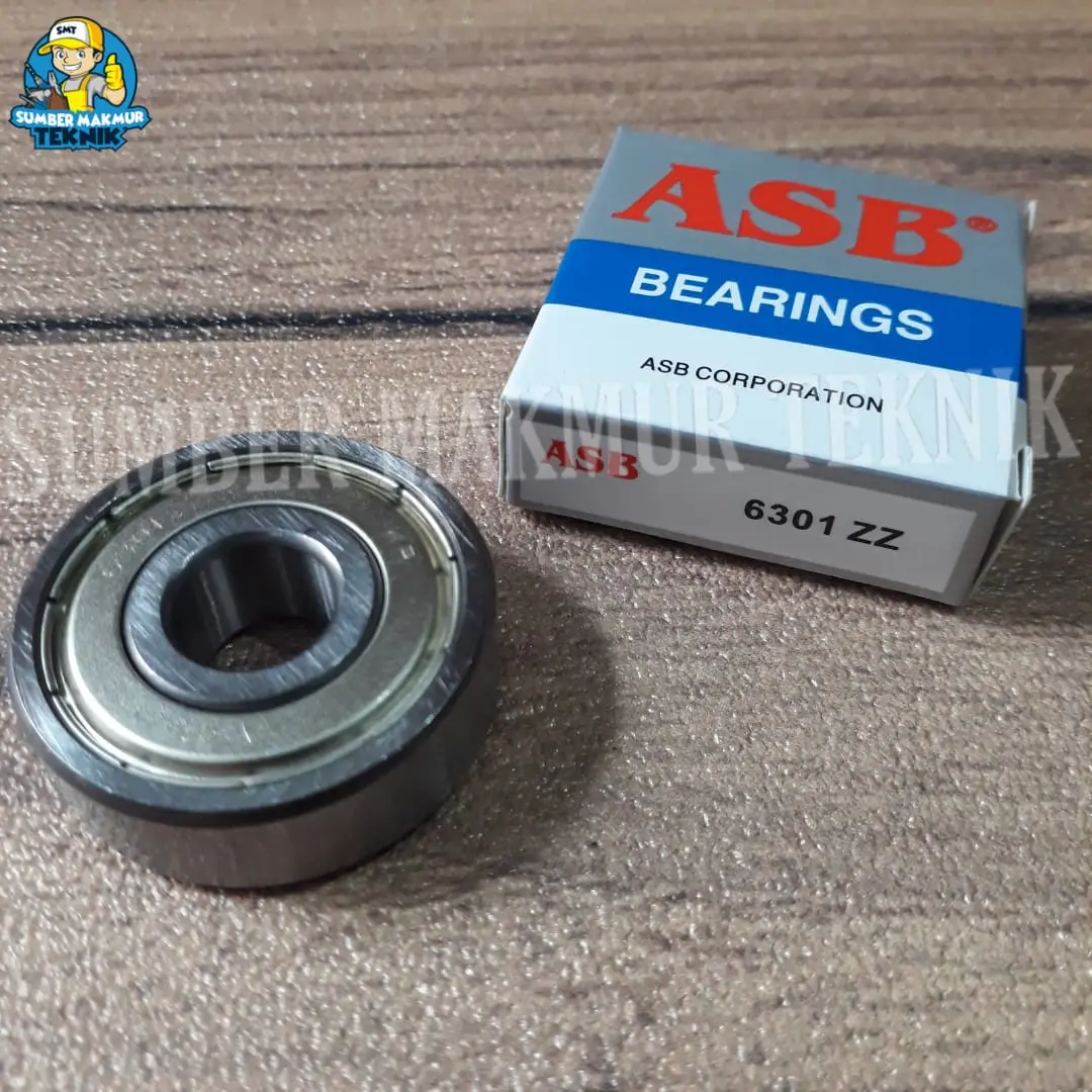 Bearing Laher Laker ASB 6301 ZZ 6301ZZ Bantalan Roda Tutup Besi Lahar