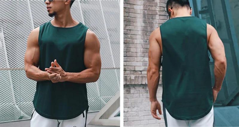 Product Introduction of Summer Gym Tank Top Men Mesh Clothing Quick Dry Bodybuilding Sleeveless T Shirt Fitness Singlets Basketball Sports Muscle Vest 3