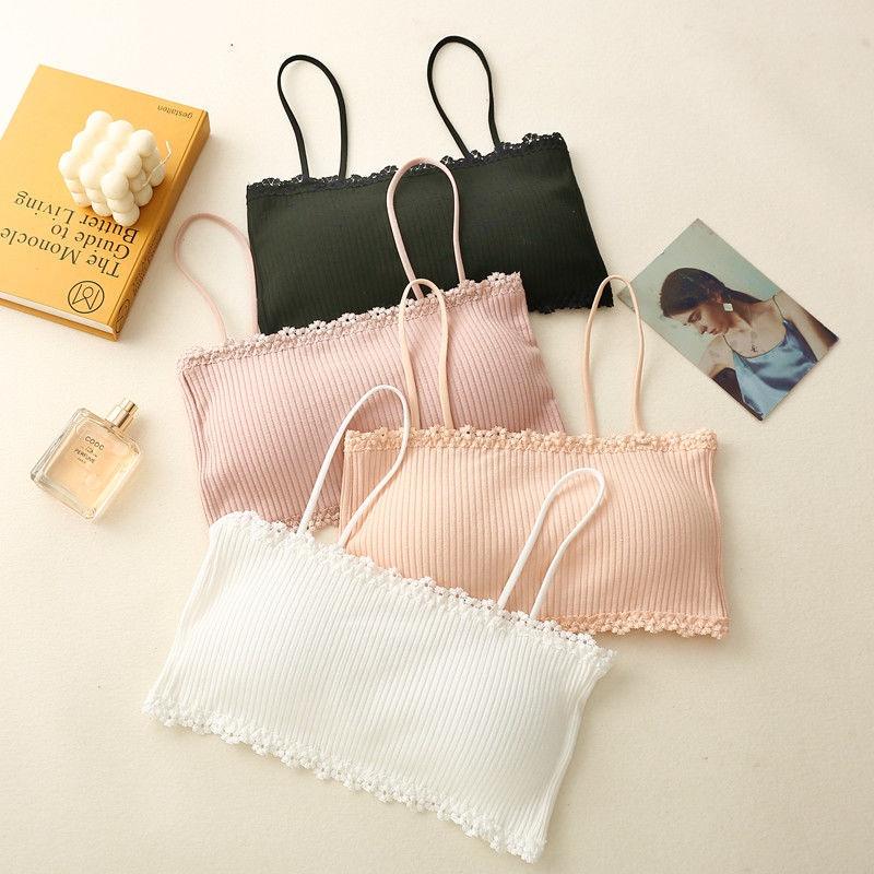 Áo bra nữ cúp ngang - Bra 2 dây cotton co dãn - Áo ngực không gọng kèm mút mỏng VALICA B636 Top Women Kem giặt bằng nước lạnh