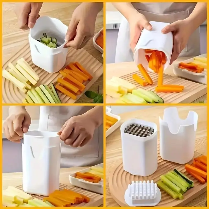 Stainless Steel Potato French Fry Cutter, 1 Set 44 Grid Potato Cutter, Multifunctional Vegetable Cutter, Durable Kitchen Gadgets for Home and Outdoor Use, Kitchenware Utensils 3