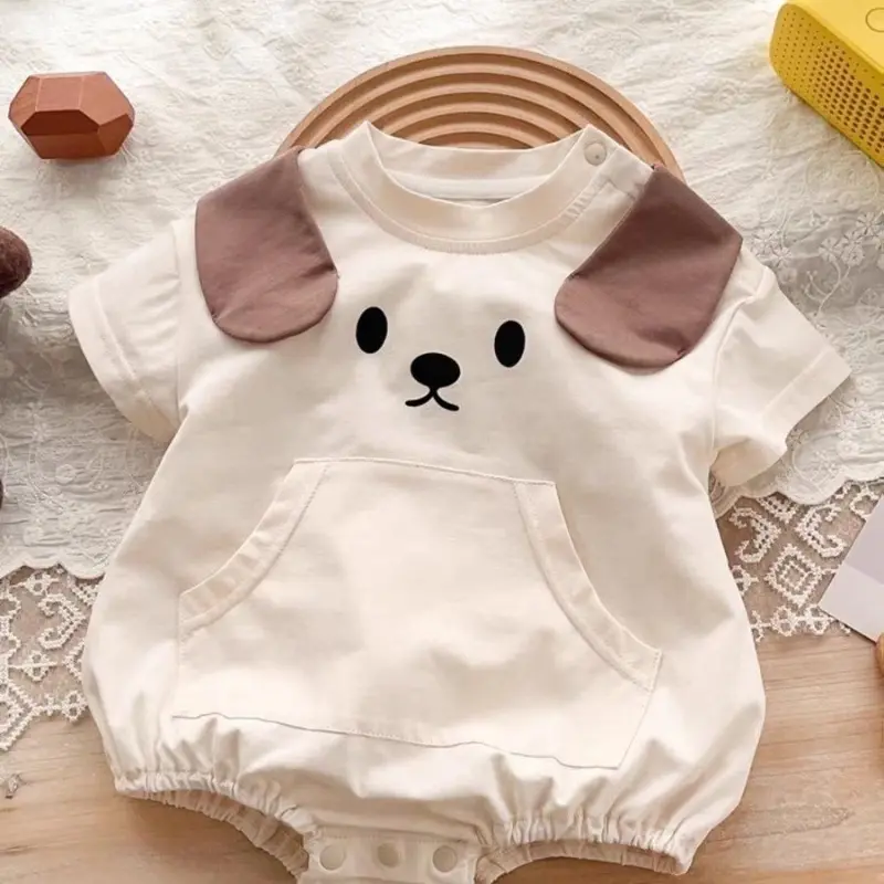 Áo Liền Quần Trẻ Em Bé Hàng Mới Về Mùa Hè, Áo Jumpsuit Quần Cotton Dễ Thương Cho Trẻ Mới Biết Đi Áo Liền Quần Cho 0-18 Tháng