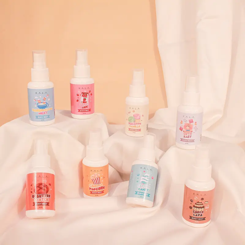KALA Body Mist  Perfume  Paket 3pcs 60ml Spray Parfume Tahan Lama Vanilla Popcorn BPOM 2