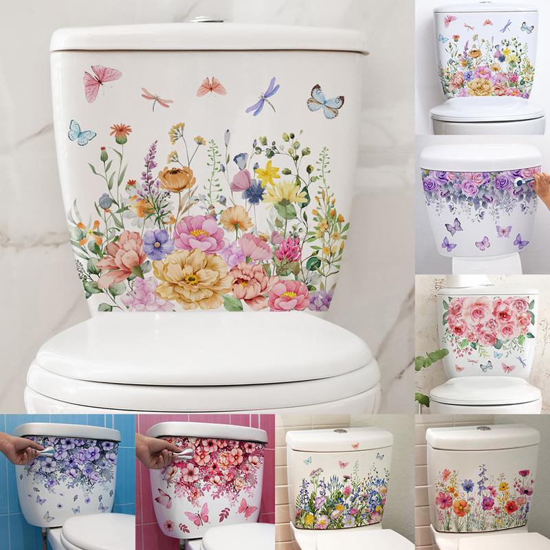 Hình dán tường nhiều loại cây Xanh Lá hoa, đề can trang trí nhà vệ sinh phòng tắm, phòng khách, tủ, trang trí nhà cửa, bức tranh tường tự dính, pml Decor Decal