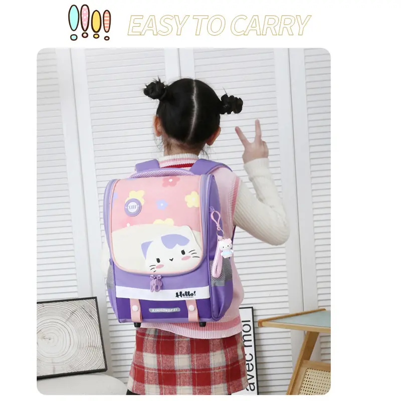 Tas Ransel Motif Fashion Anak TK Kitty & Shark Ukuran 32cm Free Gantungan  | 0609 Kivaro 7