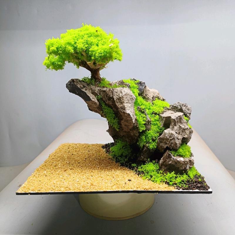 Tiểu cảnh "Cây Bên Suối, Layout Đá " dành cho bể cá kích thước ngang 20 cm đến 50 cm