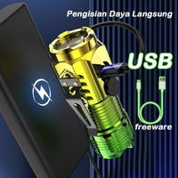 Gambar Vinnatsu Senter LED Super Terang / Senter Zoom LED Super Terang Waterproof /  LED High Power Aluminium Waterproof Senter/ Senter Isi Ulang Portabel lampu Baterai Pvc - Gradien Perak dari Vinnatsu official Kab. Tangerang 2 Tokopedia