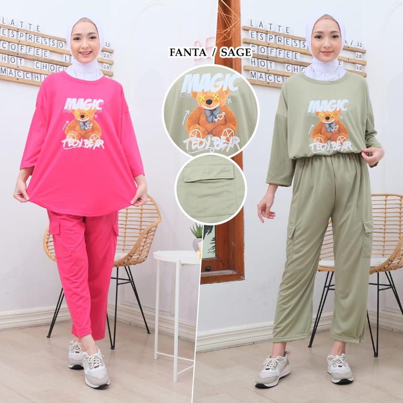 Product Introduction of STELAN WANITA BEAR CELANA CARGO ONESET WANITA 19