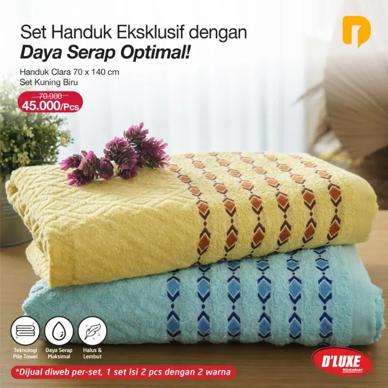 Handuk Mandi  Kintakun Clara 70 x 140 cm Katun
