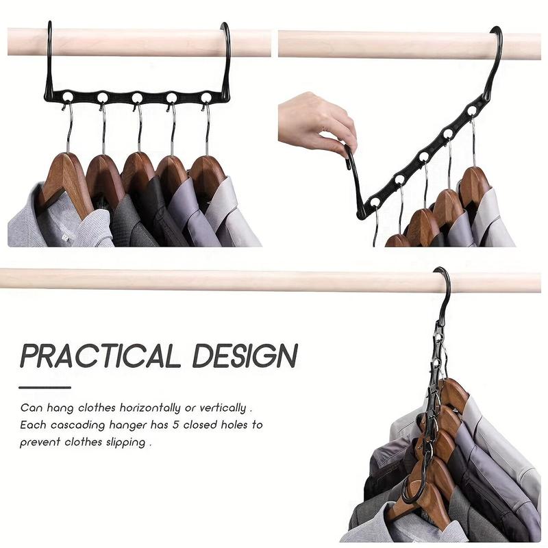 Product Introduction of Space Saving Clothes Hanger, 4 Counts Magic Clothes Hanger, Multifunctional Clothes Organizer for Home Closet, Home Organizer, Hanging 2
