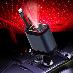 4 in 1 車載充電器、アンビエントライト付きリトラクタブル車載充電器、66W急速充電対応車載充電器、車両用汎用充電器